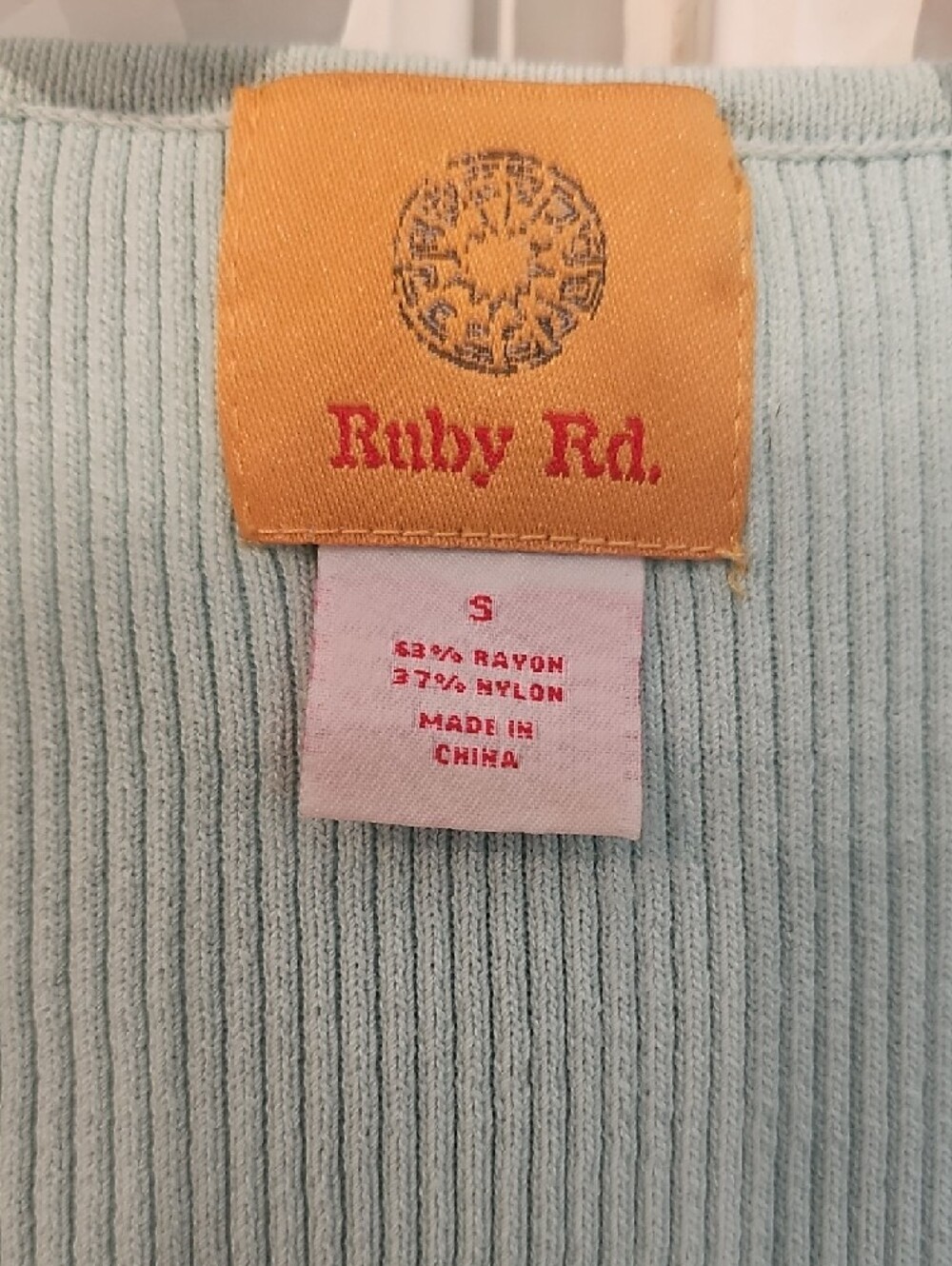 Ruby Rd. Mint Green Beaded Ribbed Tank - Picture 2 of 3
